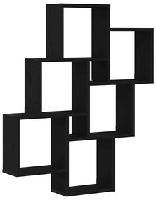 vidaXL Ράφι Τοίχου Μαύρη Οξυά 78 x 15 x 93 εκ Επεξεργασμένο ξύλο