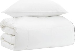 vidaXL Σετ Παπλωμάτων Λευκό 137 x 200 cm Βαμβάκι, Μπαμπού, Πολυεστέρας