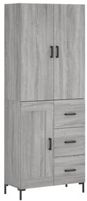 vidaXL Ντουλάπι Γκρι Sonoma 69,5 x 34 x 180 εκ. Επεξεργασμένο Ξύλο