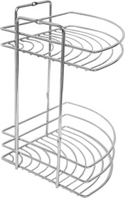 Ραφιέρα μπάνιου γωνιακή Nextdeco 2 ράφια επιχρωμιωμένο ατσάλι Υ27xØ19εκ.