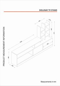 Σύνθεση Τηλεόρασης Λευκό CRETRO 164.4x25x91.3