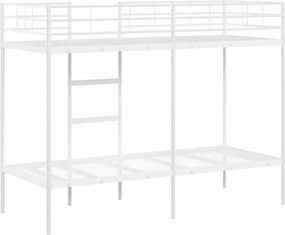 vidaXL Κουκέτα χωρίς στρώμα Λευκό 80x200 cm Ατσάλι