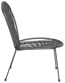 Καρέκλα κήπου Dapper μαύρο μέταλλο-pe μαύρο 64.5x74.5x76εκ 65x70x93.5 εκ.