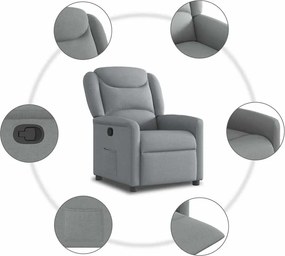 vidaXL Πολυθρόνα Ανακλινόμενη Ανοιχτό Γκρι Υφασμάτινη