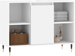 vidaXL Ντουλάπι Μπάνιου Λευκό 80 x 33 x 60 εκ. Επεξεργασμένο Ξύλο