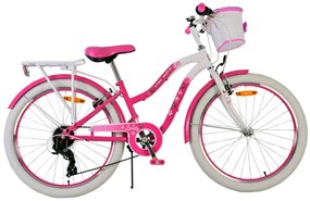 Blossom 24 Inch 33.5 cm Girls 7SP Rim Brakes PinkWhiteVolare