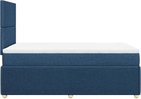 vidaXL Κρεβάτι Boxspring με Στρώμα Μπλε 120x190 εκ. Υφασμάτινο