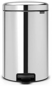 Κάδος με πεντάλ Brabantia NewIcon 649040, 20 l, Ομαλό κλείσιμο, Αντιολισθητική βάση, Inox