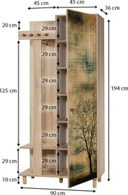 Έπιπλο εισόδου Soho Megapap χρώμα sonoma 90x36x194εκ.
