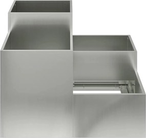 vidaXL Γλάστρα Κήπου Ασημί 80 x 80 x 60 εκ. Γαλβανισμένος χάλυβας