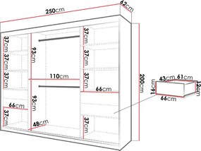 Ντουλάπα συρόμενη Plaster I 250-Leuko