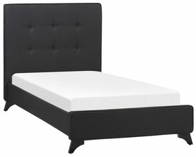 Κρεβάτι Berwyn 205, Μονόκλινο, Μαύρο, 90x200, Ταπισερί, Τάβλες για Κρεβάτι, 102x216x106cm, 29 kg | Epipla1.gr
