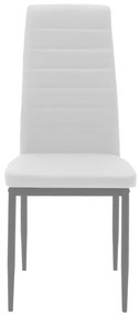 Καρέκλα Parker μέταλλο-PU λευκό-γκρι πόδι 42x48x98εκ 4αδα 42x48x98 εκ.