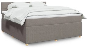 Κρεβάτι Boxspring με Στρώμα Taupe 180x200 εκ. Υφασμάτινο