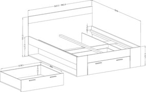 Κρεβάτι Delta II-160 x 200 - 166.00Χ218.00Χ92.00cm