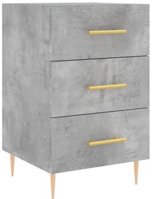 vidaXL Κομοδίνο Γκρι Σκυροδέματος 40x40x66 εκ. από Επεξεργασμένο Ξύλο