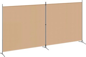 vidaXL Δίαυλος Δωματίου 2 Πάνελ Μπεζ 348 x 180 cm Ύφασμα