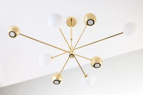 Κρεμαστό Πολύφωτο Moka 4xG9 Χρυσό με Οπάλ Γυαλί