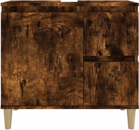 vidaXL Ντουλάπι Μπάνιου Καπνιστή Δρυς 65x33x60 εκ. Επεξεργασμένο Ξύλο