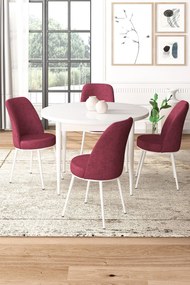 Dining Table &amp; Chairs Set (5 Pieces) Tor - White, Burgundy White
Burgundy