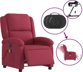 vidaXL Πολυθρόνα Ανακλινόμενη Ηλεκτρική Μπορντό Βελούδινη