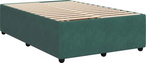 vidaXL Κρεβάτι box spring με στρώμα Σκούρο Πράσινο 120 x 190 cm