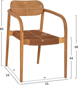 ΠΟΛΥΘΡΟΝΑ OSLO HM9636.01 ΞΥΛΟ TEAK ΦΥΣΙΚΟ &amp; ΣΧΟΙΝΙ--B’ΔΙΑΛΟΓΗΣ 55x54x80Y εκ.