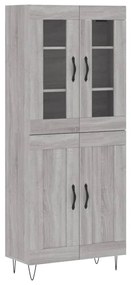 vidaXL Ντουλάπι Γκρι Sonoma 69,5 x 34 x 180 εκ. Επεξεργασμένο Ξύλο