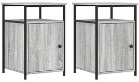 vidaXL Κομοδίνα 2 τεμ. Γκρι Sonoma 40x42x60εκ. από Επεξεργασμένο Ξύλο