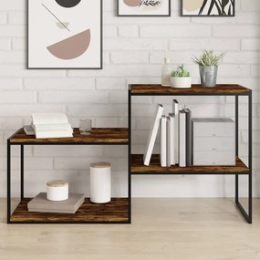 vidaXL Ράφια Τοίχου 4 τεμ. Καπνιστή Δρυς 60x40x1,5 εκ. Επεξεργ. Ξύλο