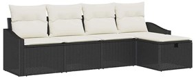 vidaXL Σετ Καναπέ Κήπου 5 pcs Μαύρο 233 x 117 x 85 εκ Πολυ ράταν