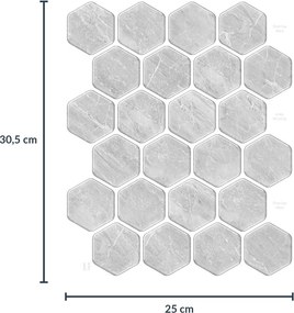 Αυτοκόλλητο Πλακάκι 3D (30.5x25) L-C Ruche Grey 1770121
