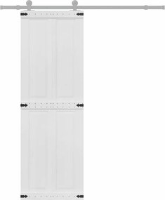 vidaXL Πόρτα αχυρώνα CORONA 70 x 210 cm Μασίφ Ξύλο Πεύκου Λευκό