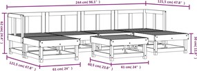 vidaXL Σαλόνι Κήπου Σετ 7 τεμ από Μασίφ Ξύλο Ψευδοτσούγκας
