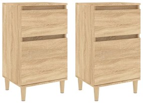 vidaXL Κομοδίνα 2 τεμ. Sonoma Δρυς 40x35x70 εκ.