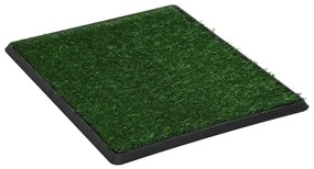 vidaXL Τουαλέτα για Κατοικίδιο Πράσινη 64x51x3 εκ. με Δίσκο/Συνθ. Χλόη