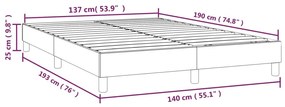 Πλαίσιο Κρεβατιού Boxspring Κρεμ 140 x 190 εκ. Υφασμάτινο - Κρεμ