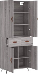 vidaXL Ντουλάπι Γκρι Sonoma 69,5 x 34 x 180 εκ. Επεξεργασμένο Ξύλο