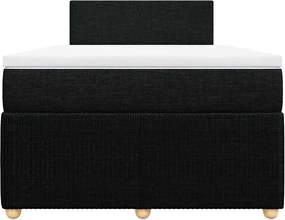 vidaXL Κρεβάτι Boxspring με Στρώμα Μαύρο 120x200 εκ. Υφασμάτινο