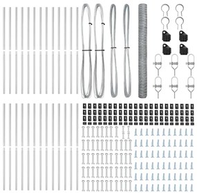 vidaXL Στύλος Περιφράξεων Ασημί 50 x 1,5 μ (δίχτυ 50 χιλ) Ατσάλι