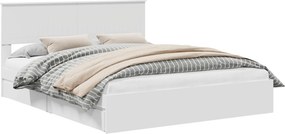 vidaXL Κρεβάτι Αποθήκης Λευκό 160 x 200 cm Επεξεργασμένο ξύλο
