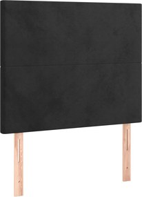 vidaXL Κρεβάτι Boxspring με Στρώμα Μαύρο 100x200 εκ. Βελούδινο