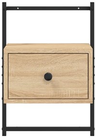vidaXL Κομοδίνα Επιτοίχια 2 τεμ. Sonoma Δρυς 35x30x51 εκ Επεξεργ. Ξύλο