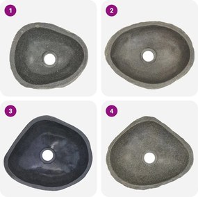 vidaXL Νιπτήρας River Stone Οβάλ (29-38)x(24-31) εκ.