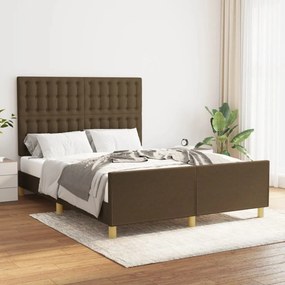 VidaXL Σκελετός Κρεβατιού Χωρίς Στρώμα Καφέ 140x200 εκ.Υφασμάτινο