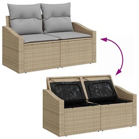 vidaXL Σετ Καναπέ Κήπου 9 pcs Μπεζ, Ανοιχτό Γκρι 110 x 55 x 71 εκ
