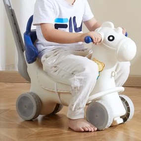 VEVOR 4 in 1 Rocking Horse for Toddlers 1-3 Years Ride on Toy with Sound Blue