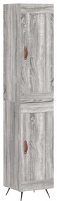 vidaXL Μπουφές Sonoma Γκρι 34,5 x 34 x 180 εκ. από Επεξεργασμένο Ξύλο