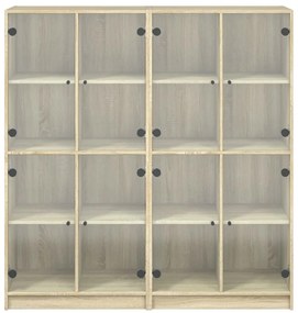 vidaXL Βιβλιοθήκη με Πόρτες Sonoma Δρυς 136x37x142 εκ. Επεξ. Ξύλο