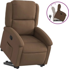 vidaXL Πολυθρόνα Ανακλινόμενη με Ανύψωση Καφέ Υφασμάτινη
